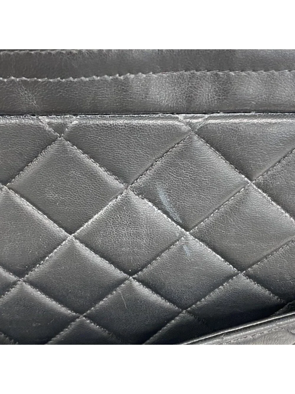 Chanel Shoulder Bag Quilted Lambskin Black Gold